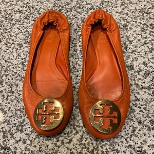 Orange Tory Burch Reva Flats